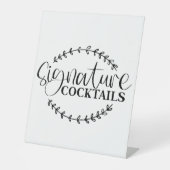 Handtekening Cocktails Pedestal Sign Reclamebord Met Voetstuk (Voorkant)