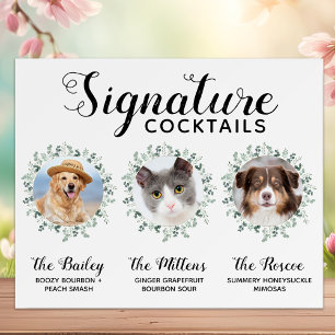 Handtekening Cocktails Pet Wedding 3 Foto's Drink Poster