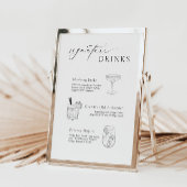 Handtekening Cocktails Teken met Drink Illustratie Poster