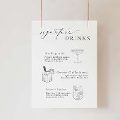 Handtekening Cocktails Teken met Drink Illustratie Poster