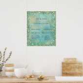 Handtekening Cocktails Tropical Blue Glitter Poster (Keuken)