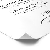 Handtekening Cocktails Zwarte Script Poster (Hoek)
