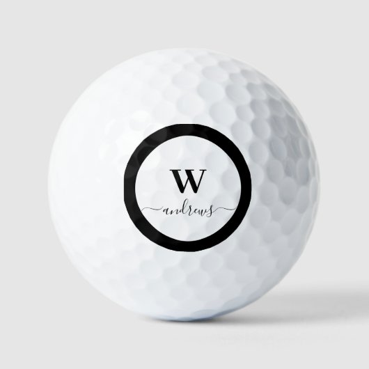 Handtekening code voor gepersonaliseerde zwart-wit golfballen (Voorkant)