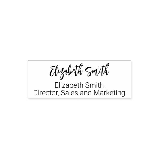 Handtekening Cursief & Afdruknaam Functietitel Zelfinktende Stempel (Design)