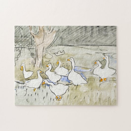 Handtekening Cute Duck Foto's White Duck Clipart K Legpuzzel (Horizontaal)