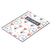 Handtekening Cute Pattern roze and white sketchboo Notitieboek (Linkerzijde)