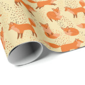 Handtekening Cute Red Fox Pattern-cadeau Cadeaupapier (Rol Hoek)