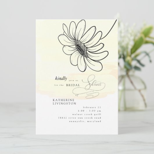 Handtekening Daisy Yellow Vrijgezellenfeest Kaart (Staand voorkant)