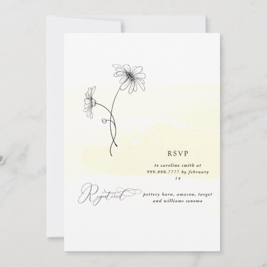 Handtekening Daisy Yellow Vrijgezellenfeest Kaart (Achterkant)