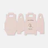 Handtekening Dinosaur Regenbow Birthday Party roze Bedankdoosjes (Uitgevouwen)