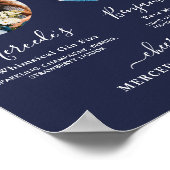 Handtekening Dranken Aangepaste Foto Navy Blauwe T Poster (Hoek)