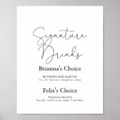 Handtekening Dranken Elegant Eenvoudig Calligrafie Poster (Voorkant)