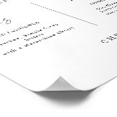 Handtekening Dranken Modern Handgeschreven Huwelij Poster (Hoek)