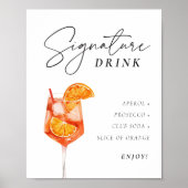 Handtekening drankje Aperol Bruidsfeest Bord Poster (Voorkant)