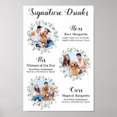 Handtekening Drankjes Elegant Huwelijk van huisdie Poster (Voorkant)