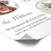 Handtekening Drankjes Elegante Zilveren Huwelijksf Poster (Hoek)