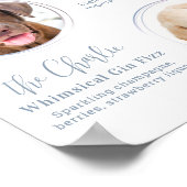 Handtekening Drankjes Modern Stof Blauw Huisdier T Poster (Hoek)