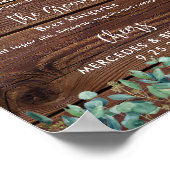 Handtekening drankjes slingerlichtjes rustieke huw poster (Hoek)