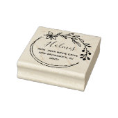 Handtekening Drawn Berry Flower Wreatname en adres Rubberstempel (Stempel)