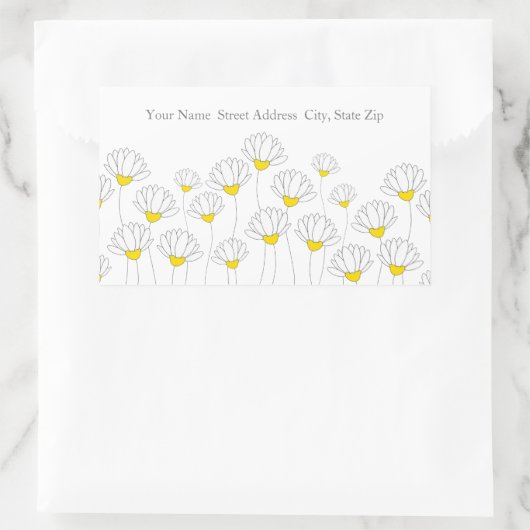 Handtekening Drawn Daisy Stems Labels (Tas)