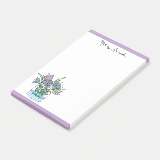 Handtekening Drawn Flowers Post-it® notes Sjabloon (Schuin)