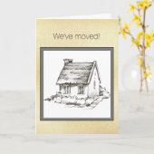 Handtekening Drawn House Moving Announement Kaart (Gele Bloem)