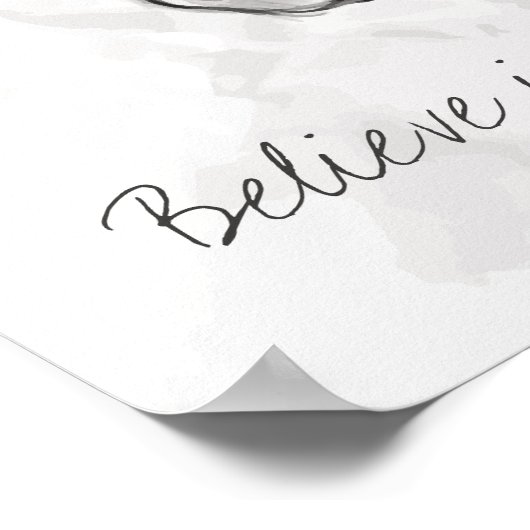 Handtekening Drawn Magical Unicorn. Geloof in Mira Poster (Hoek)