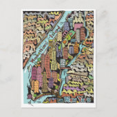 Handtekening Drawn Map van New York City Briefkaart (Voorkant)