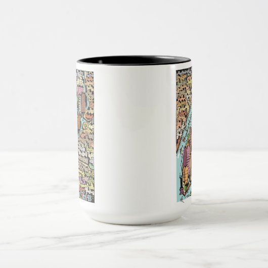 Handtekening Drawn Map van New York City Mok (Midden)