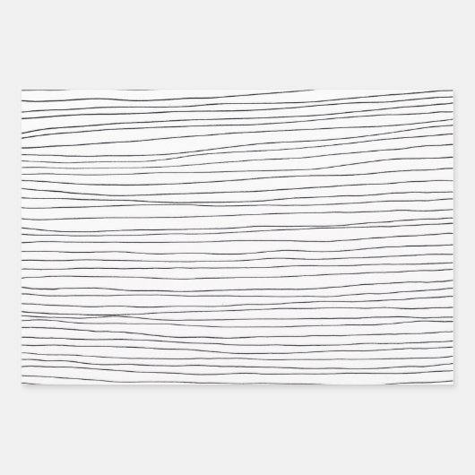 Handtekening Drawn Pinstripes Grid Wonky Black & W Inpakpapier Vel (Voorkant 2)
