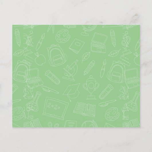 Handtekening Drawn School Supply Pattern (Achterkant)