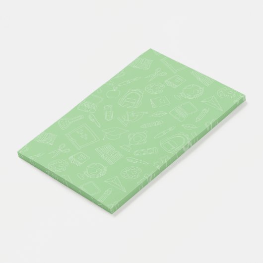 Handtekening Drawn School Supply Pattern Post-it® Notes (Schuin)