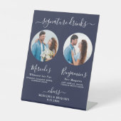 Handtekening Drink Aangepaste foto nasie blauwe br Reclamebord Met Voetstuk (Voorkant)