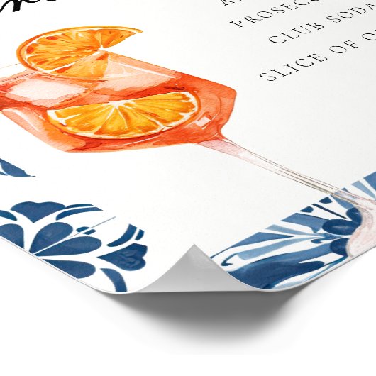 Handtekening Drink Aperol Positano Vrijgezellenfee Poster (Hoek)