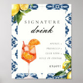 Handtekening Drink Aperol Positano Vrijgezellenfee Poster (Voorkant)