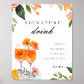 Handtekening Drink Aperol Spritz Vrijgezellenfeest Poster (Voorkant)