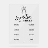 Handtekening Drink Bar Menu Acryl Teken Acryl Bord (Voorkant)