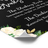 Handtekening Drink Cocktail Ivory Floral Wedding Poster (Hoek)
