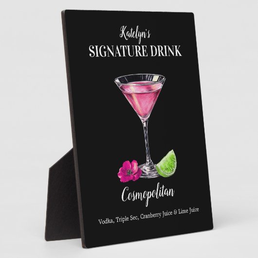  handtekening Drink Cosmopolitan teken Fotoplaat (Zijkant)