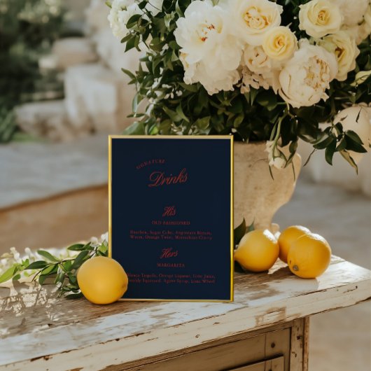 Handtekening Drink Deep Blue Zwart & Rood Wedding 