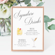 Handtekening Drink  Elegance Script Wedding