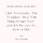 Handtekening Drink  Elegance Script Wedding Poster