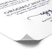 Handtekening Drink Elegant Chic Navy Blue Sign Poster (Hoek)