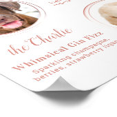 Handtekening Drink Elegant Roos Gold Pet Wedding Poster (Hoek)