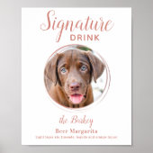 Handtekening Drink Elegant Roos Gold Pet Wedding Poster (Voorkant)