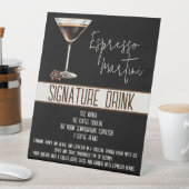 Handtekening Drink, Espresso Martini, Party Menu Reclamebord Met Voetstuk (Insitu)