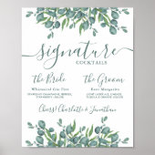 Handtekening Drink Eucalyptus Persoonlijk huwelijk Poster (Voorkant)