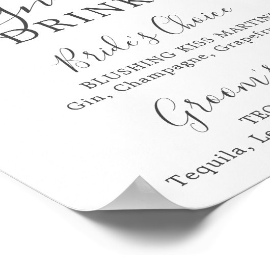 Handtekening Drink Floral Romance Poster (Hoek)