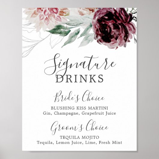 Handtekening Drink Floral Romance Poster (Voorkant)