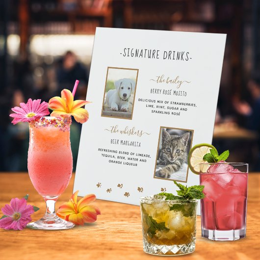 Handtekening Drink foto's van gouden weddenschap Reclamebord Met Voetstuk